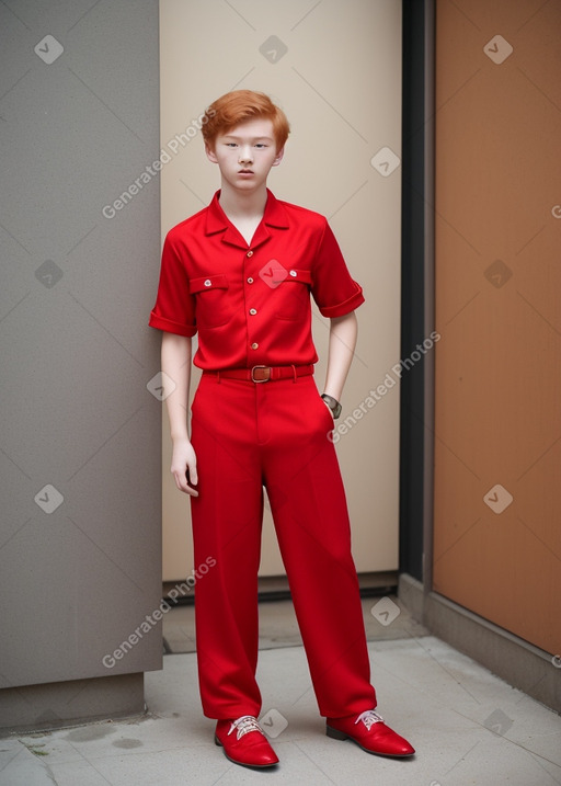 South korean teenager boy with  ginger hair