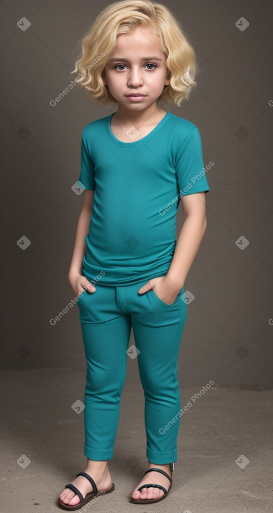 Algerian child non-binary with  blonde hair