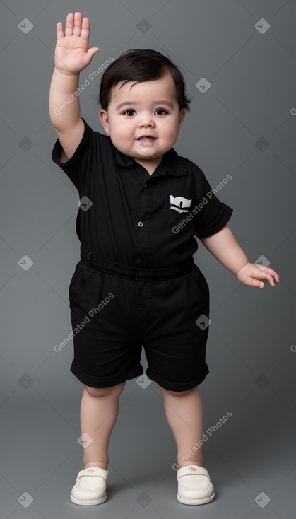 New zealand infant boy with  black hair