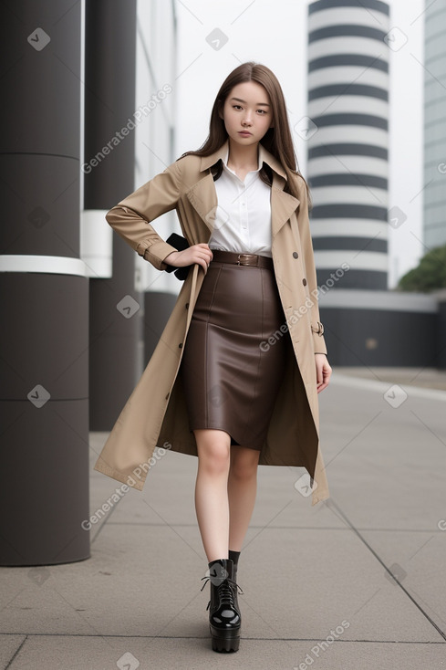 Japanese young adult female with  brown hair