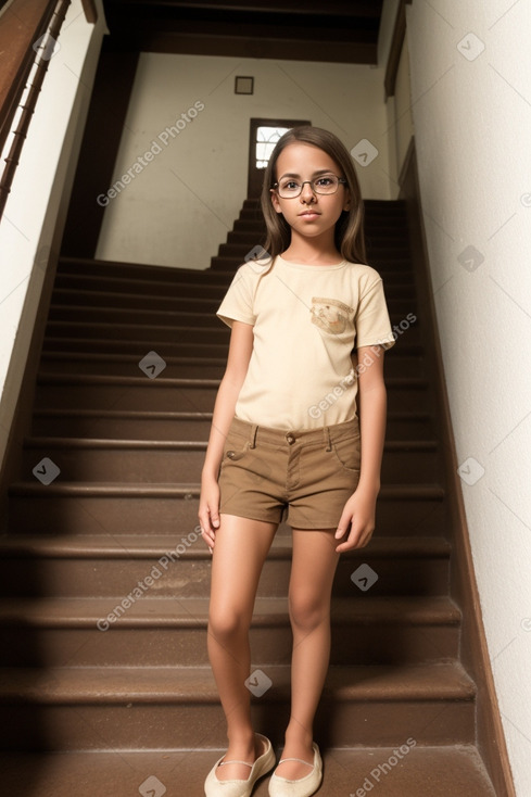 Costa rican child girl with  brown hair