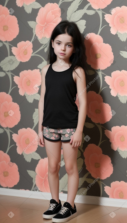 Child female with  black hair