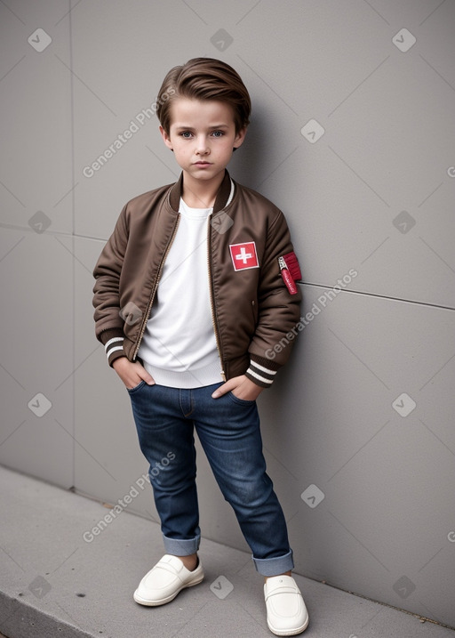 Swiss child boy with  brown hair