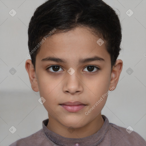 Neutral white child female with short  brown hair and brown eyes