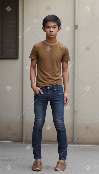 Thai teenager boy with  brown hair