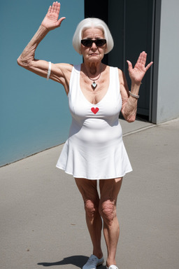 Austrian elderly female with  white hair