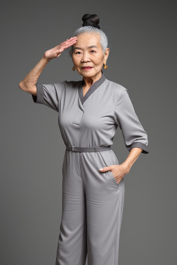 Vietnamese elderly female with  gray hair