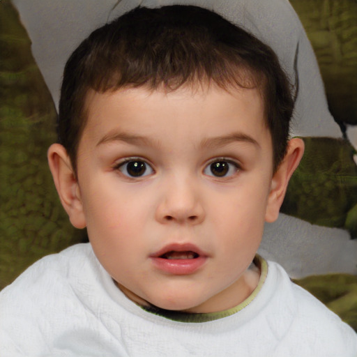 Neutral white child male with short  brown hair and brown eyes