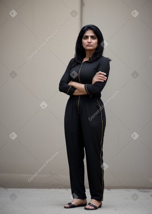 Pakistani middle-aged female with  black hair