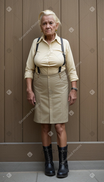 Peruvian elderly female with  blonde hair