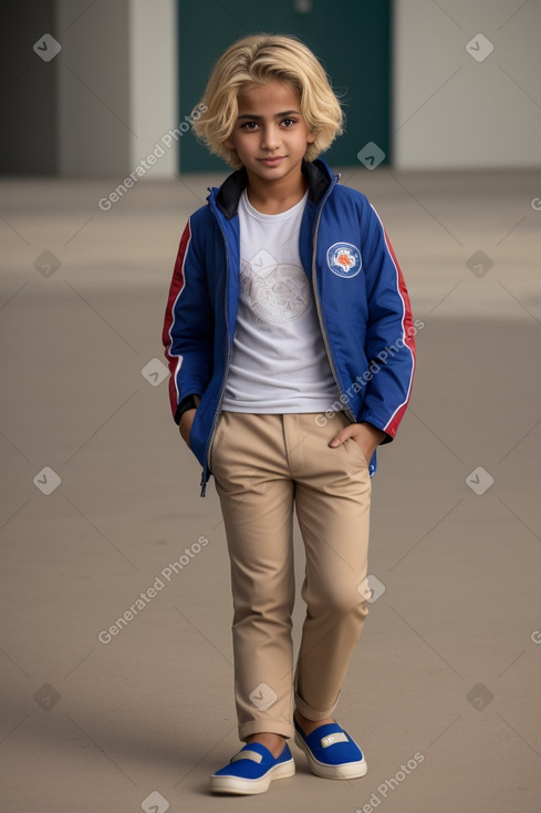 Kuwaiti child boy with  blonde hair