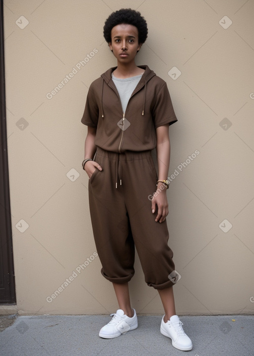 Ethiopian adult non-binary with  brown hair