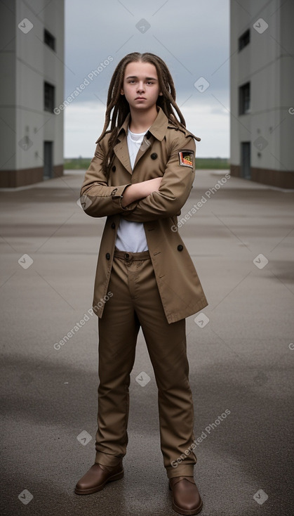 Belarusian teenager boy with  brown hair