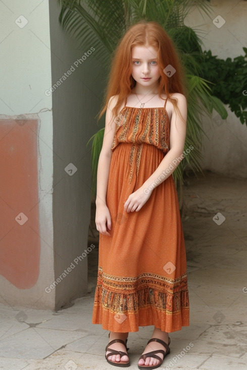 Albanian child girl with  ginger hair