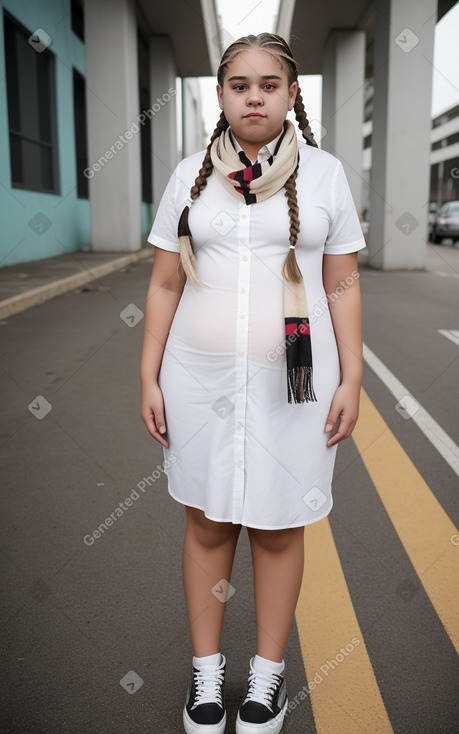 Brazilian teenager girl with  white hair