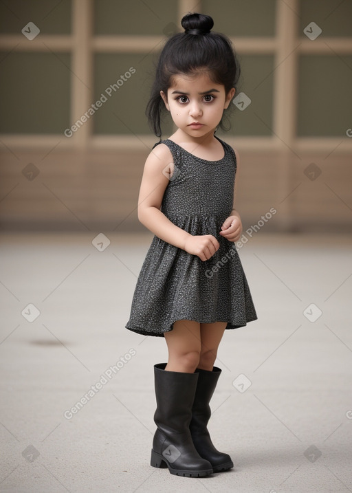 Arab infant girl with  black hair