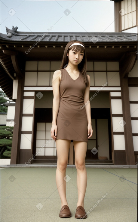 Japanese young adult female with  brown hair