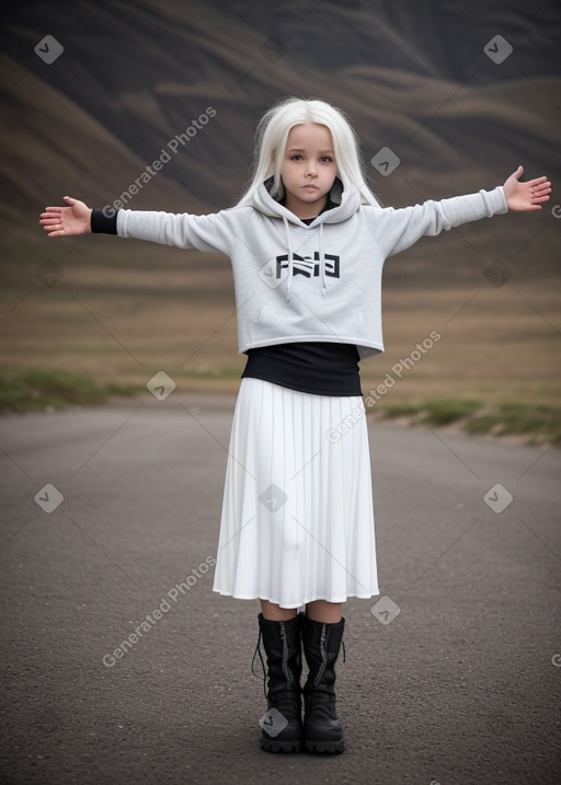 Czech child girl with  white hair