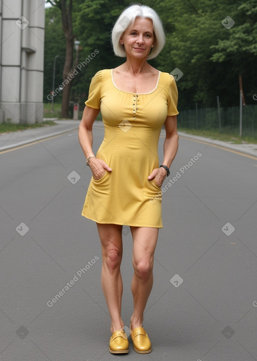 Slovenian middle-aged female with  white hair