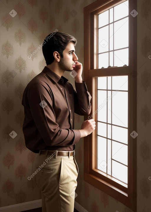 Iranian adult male with  brown hair