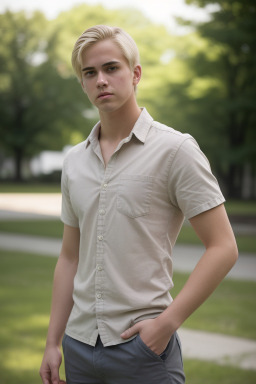 Canadian young adult male with  blonde hair