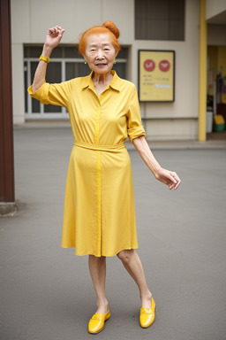 Taiwanese elderly female with  ginger hair