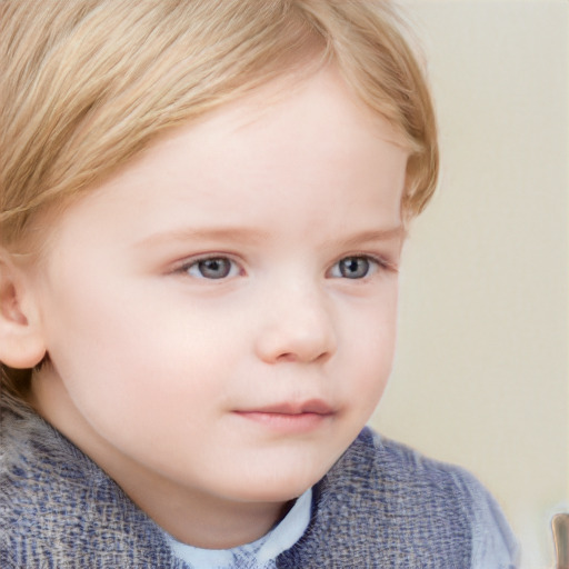 Neutral white child female with short  brown hair and blue eyes