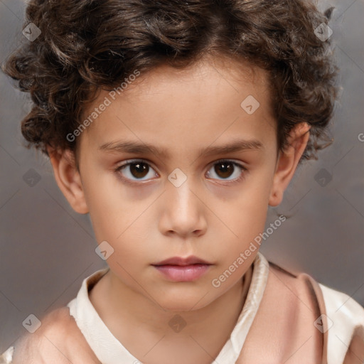 Neutral white child male with short  brown hair and brown eyes