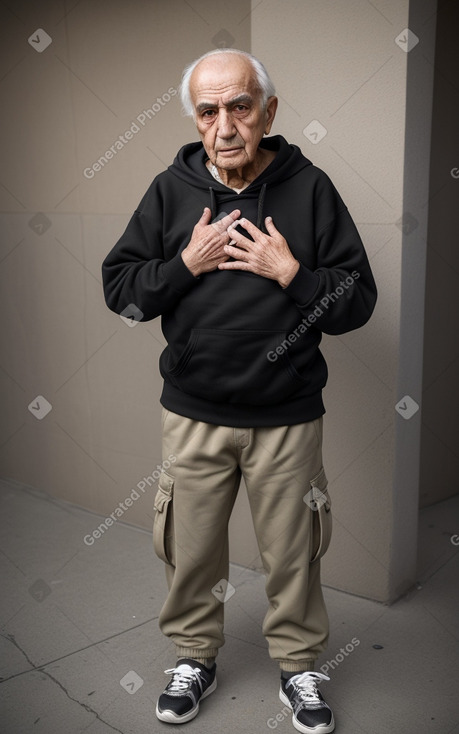 Turkish elderly male with  black hair