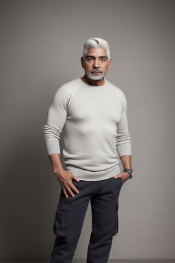 Mexican middle-aged male with  white hair