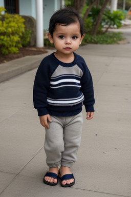 Costa rican infant boy with  gray hair