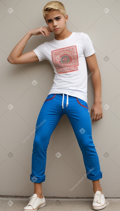 Tunisian teenager boy with  blonde hair