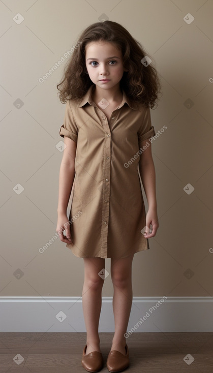 French child girl with  brown hair