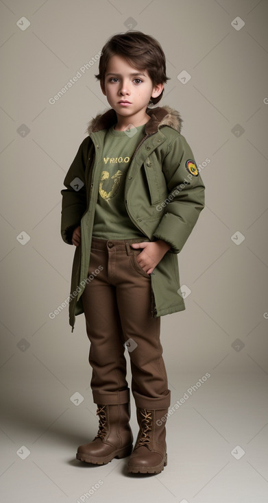 Colombian child boy with  brown hair