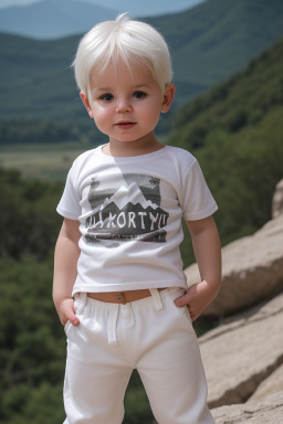 Macedonian infant boy with  white hair