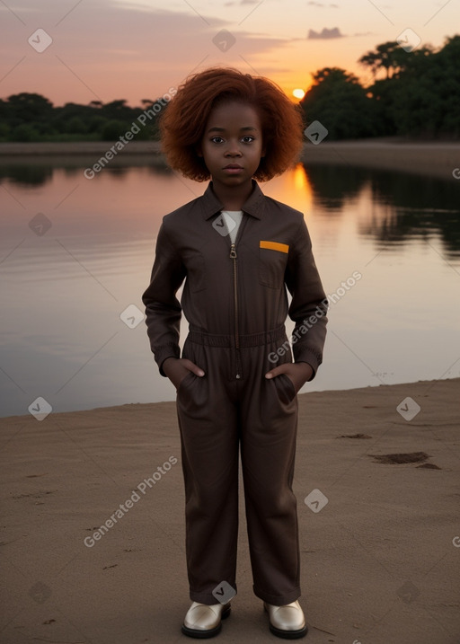 African american child female with  ginger hair