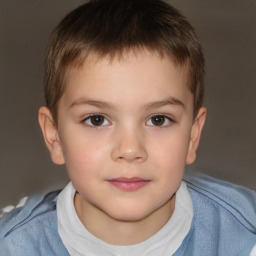 Neutral white child male with short  brown hair and brown eyes