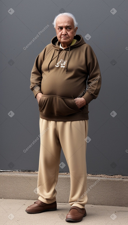 Saudi arabian elderly male with  brown hair