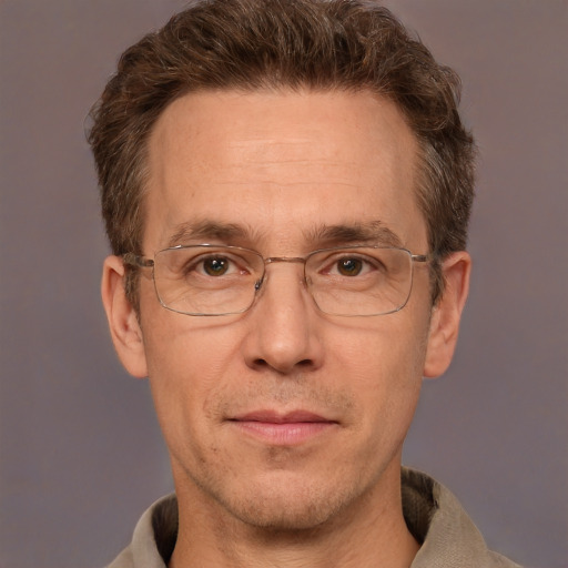 Neutral white adult male with short  brown hair and brown eyes