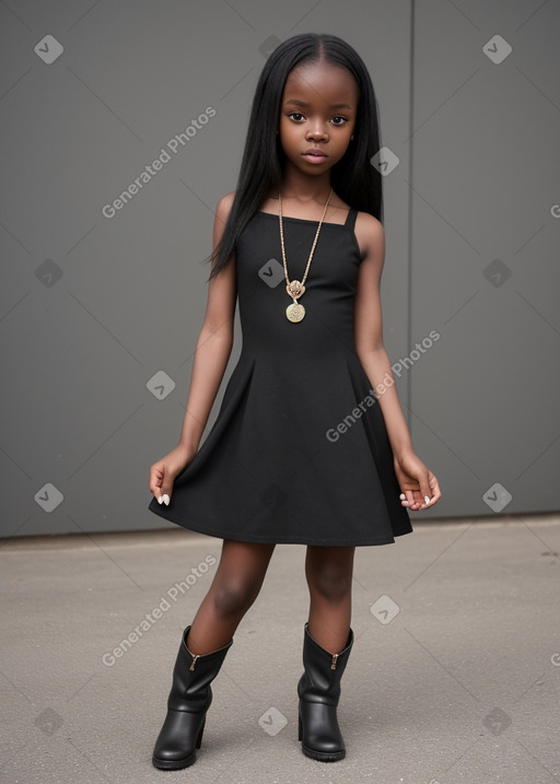 African child female with  black hair