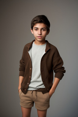 Peruvian teenager boy with  brown hair