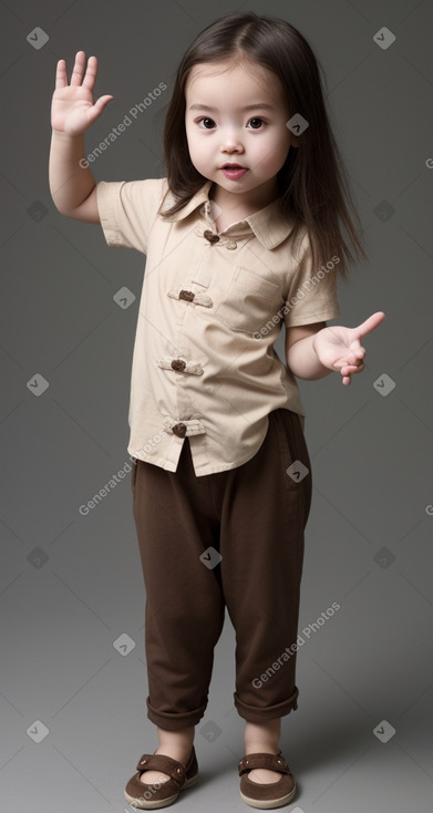 Chinese infant girl with  brown hair