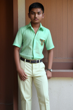 Nepalese teenager boy with  blonde hair