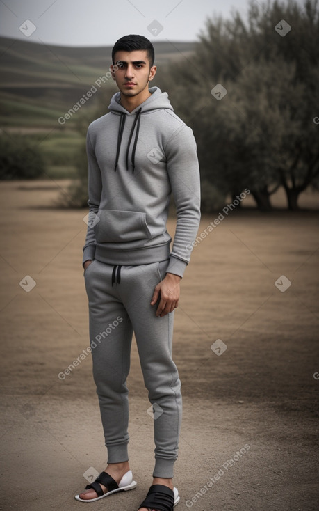 Azerbaijani young adult male with  gray hair