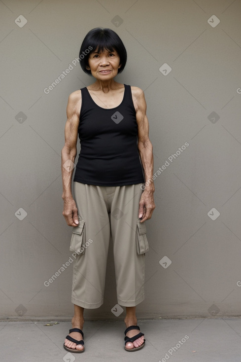 Indonesian elderly female with  black hair