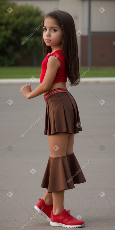 Hispanic child girl with  brown hair