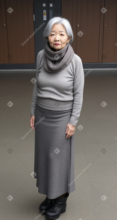 Korean elderly female with  gray hair