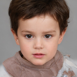 Neutral white child male with short  brown hair and brown eyes