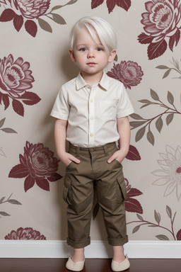 American infant boy with  white hair