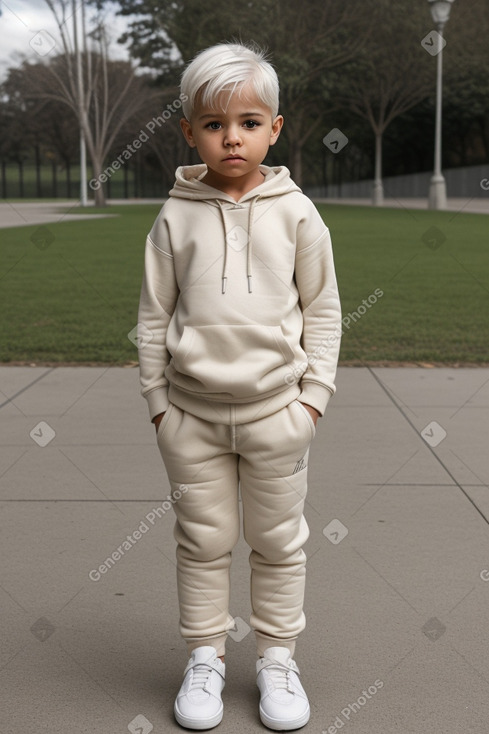 Colombian infant boy with  white hair